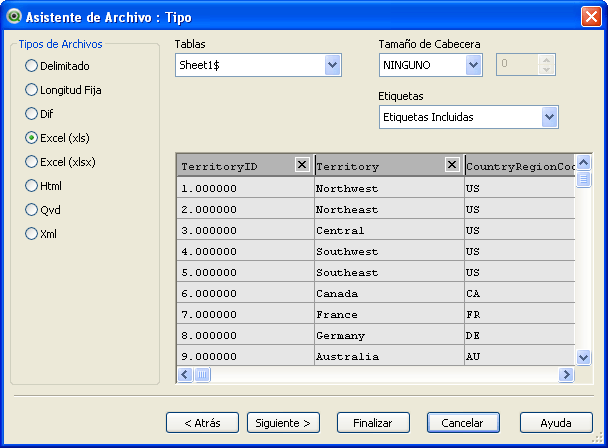 QlikView, Asistente para la recuperación de datos