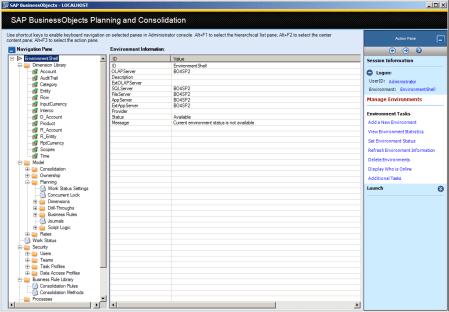 Consola de Administrador SAP BPC 10 MS - Gran diferencia de este componente entre la edición MS y NW