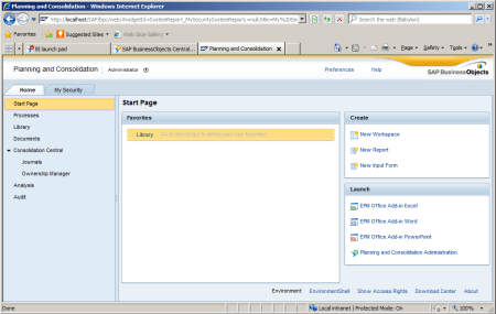 SAP BPC 10 MS - Componente Web - muy similar en BPC 10.0 Microsoft y BPC 10.0 Netweaver