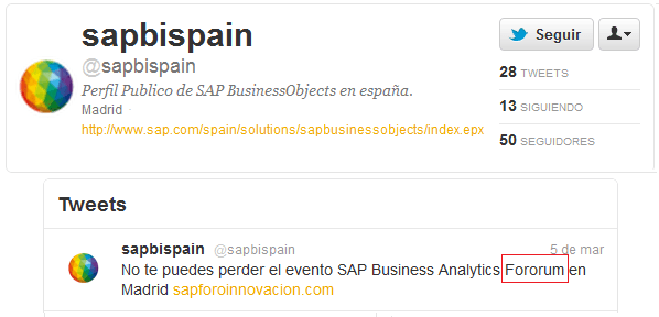 SAPBISpain en Twitter