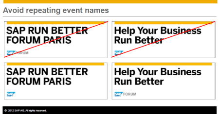 Evitar repetir nombres en logotipo o nombre del evento