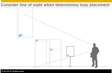 Los logotipos tienen una ubicación según el angulo de visión de los asistentes