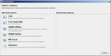 SAP Visual Intelligence - Posibles fuentes de datos