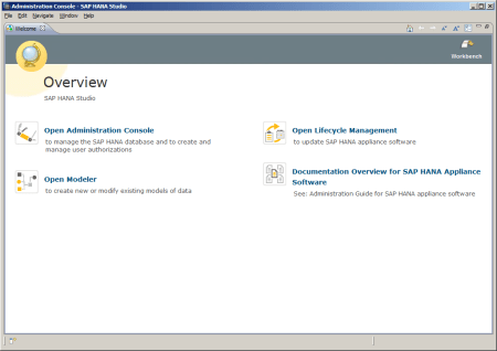 SAP HANA Studio - Instalado - Ventana Inicial