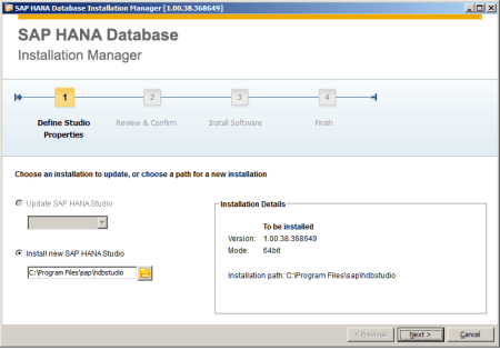 SAP HANA Studio - Instalando Paso 1