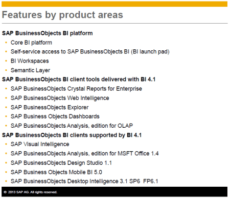 Componentes de la plataforma SAP BusinessObjects Businness Intelligence 4.1