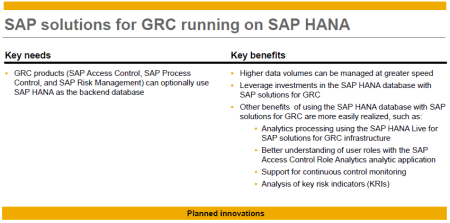 SAP GRC powered by SAP HANA