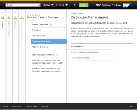 SAP Solution Explore, detalle de una solución