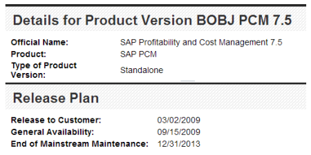 Ficha de SAP PCM 7.5