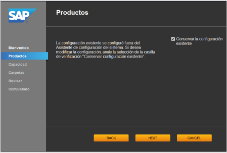 System Configuration Wizard - SCR02 - el asistente detecta cambios manuales en la configuración