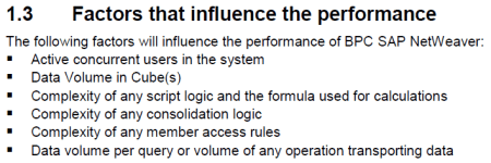 Factores que influyen en la pérdida de rendimiento en SAP BPC 7.5 NW