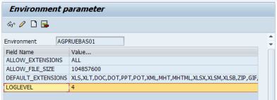 Definición del parámetro LOGLEVEL de SAP BPC