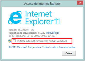 Internet Explorer 11, desde el 12 de nero 2016, de uso obligatorio