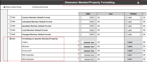 EPMFormattingSheet del EPM Add-In