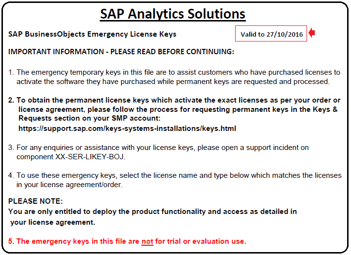 Licencias temporales de las aplicaciones SAP Analytics (SAP BI, SAP EPM y SAP EDM)