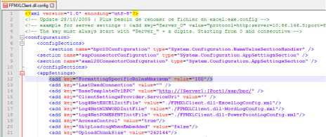 Modificando el fichero FPMXLClient.dll.config del EPM Add-In